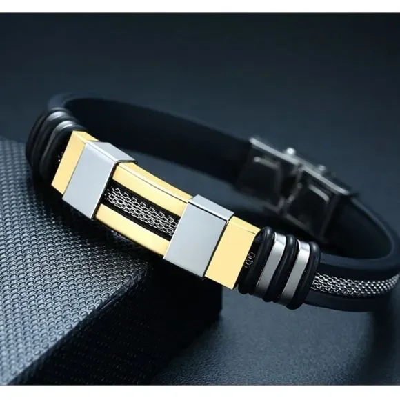 💎OS04 👫.Gorgeous Unisex Stainless Steel & Titanium Healing Bracelet - Picture 13 of 17